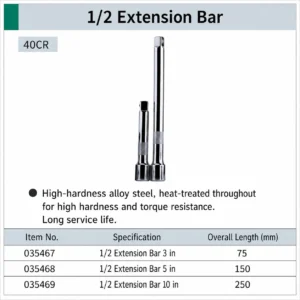 1 2 drive extension bar set