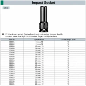 1 2 drive impact socket