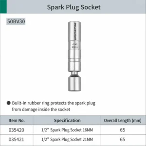 1 2 inch spark plug socket with rubber insert auto repair tool