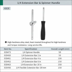 1 4 drive extension bar spinner handle