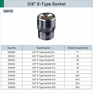 3 8 inch e type star socket torx socket set