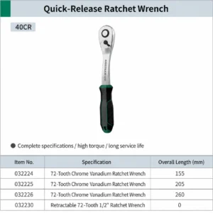 72 tooth ratchet wrench