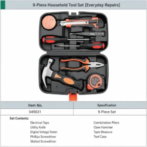 9 piece household tool set 049031