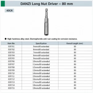 long nut driver set 80mm