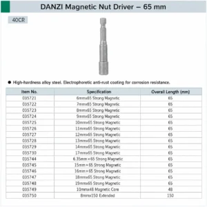 magnetic nut driver set 65mm
