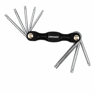greener folding torx key set security star wrench multi tool t9 t40 cr v steel