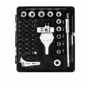 compact multi bit ratchet screwdriver socket set