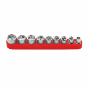 metric socket set red holder rail