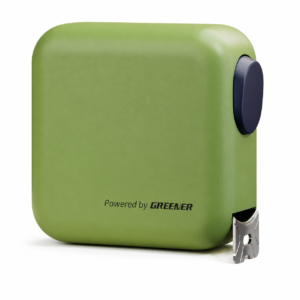 minimalist green pocket retractable measuring tape
