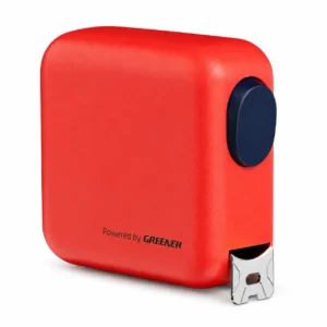 red compact retractable tape measure industrial tool