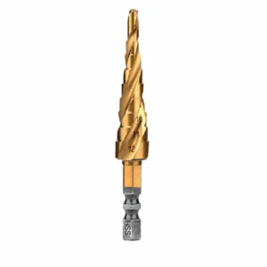 titanium coated step drill bit 4 12mm hex shank