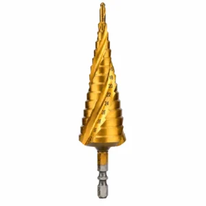 titanium coated step drill bit 4 32mm hex shank